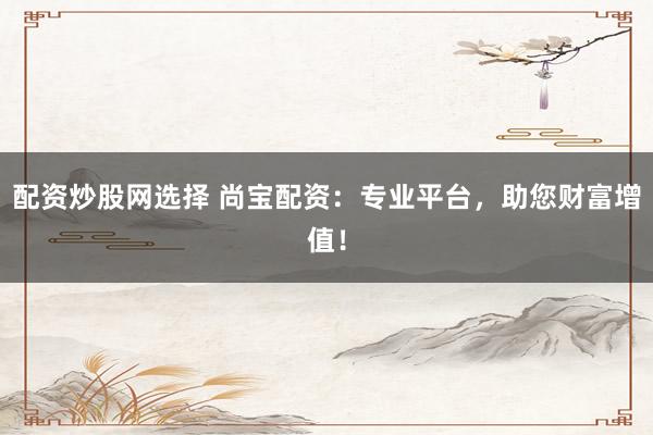配资炒股网选择 尚宝配资：专业平台，助您财富增值！