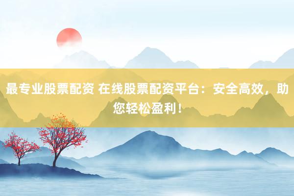 最专业股票配资 在线股票配资平台：安全高效，助您轻松盈利！