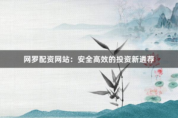 网罗配资网站:安全高效的投资新遴荐