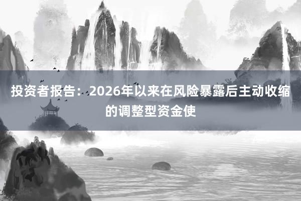投资者报告：2026年以来在风险暴露后主动收缩的调整型资金使