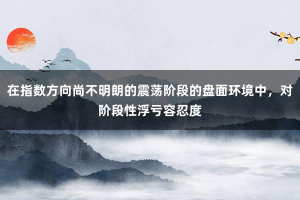 在指数方向尚不明朗的震荡阶段的盘面环境中，对阶段性浮亏容忍度