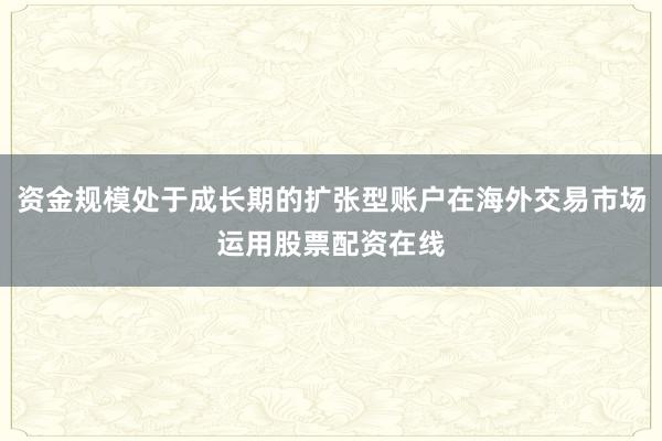 资金规模处于成长期的扩张型账户在海外交易市场运用股票配资在线