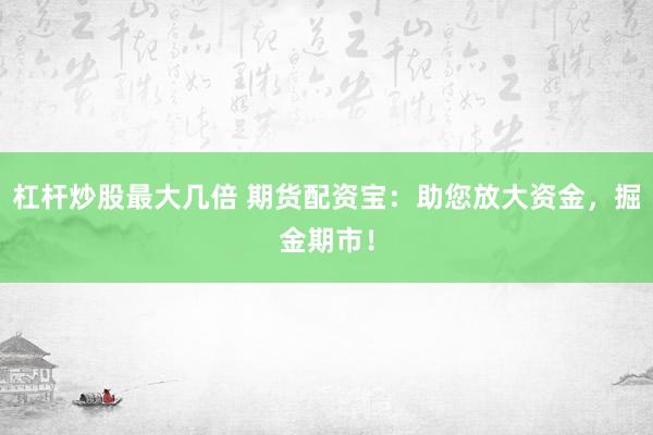 杠杆炒股最大几倍 期货配资宝：助您放大资金，掘金期市！