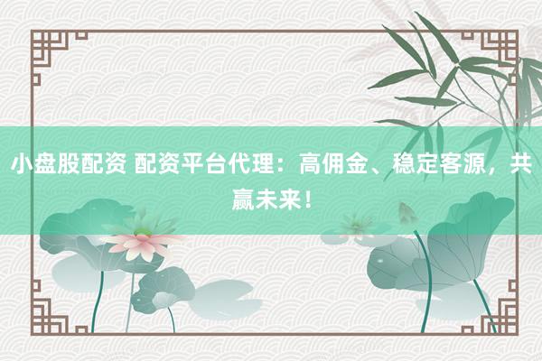 小盘股配资 配资平台代理:高佣金、稳定客源,共赢未来!
