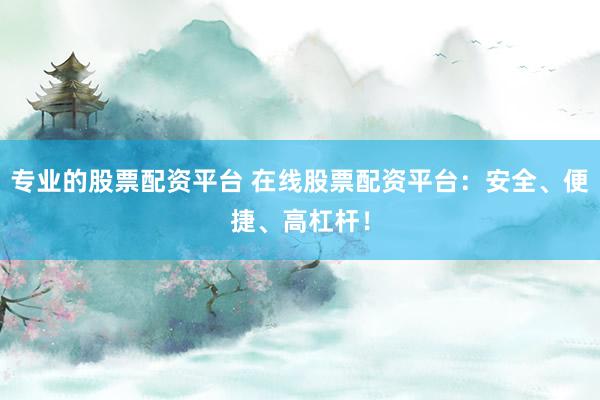专业的股票配资平台 在线股票配资平台：安全、便捷、高杠杆！